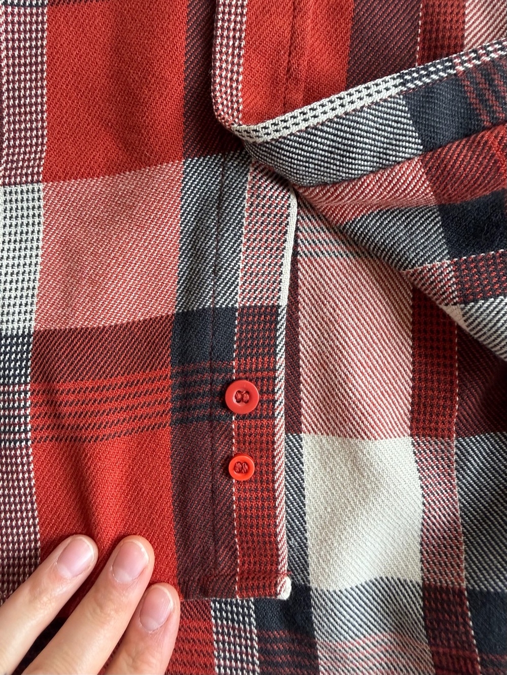 Burton Dryride Red and Black Plaid Flannel Shirt Men M Lagenlook Oversized FLAW - Picture 6 of 6